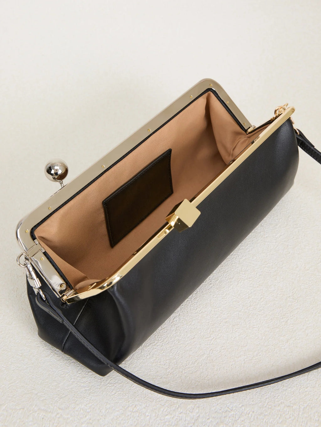 women kisslock frame bag design black clasp pouch clutch purse evening dinner party bag 2026 new microfibe leather shoulder bag
