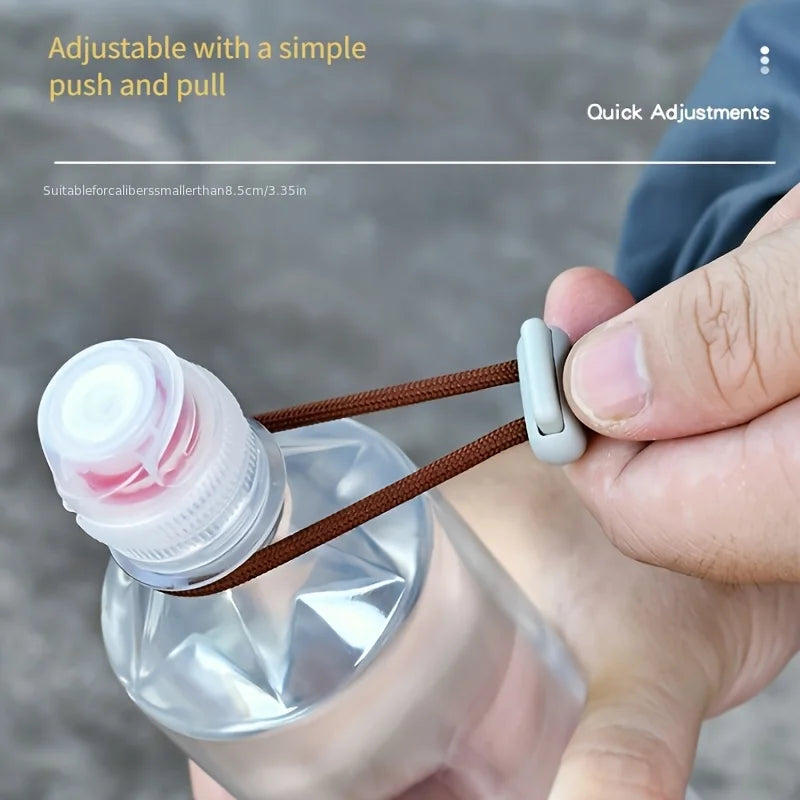 1PC Outdoor Water Bottle Holder Paracord Hook Hiking Backpack Cup Carrier Hand Woven Lanyard Carabiner Accessory Camping Gear