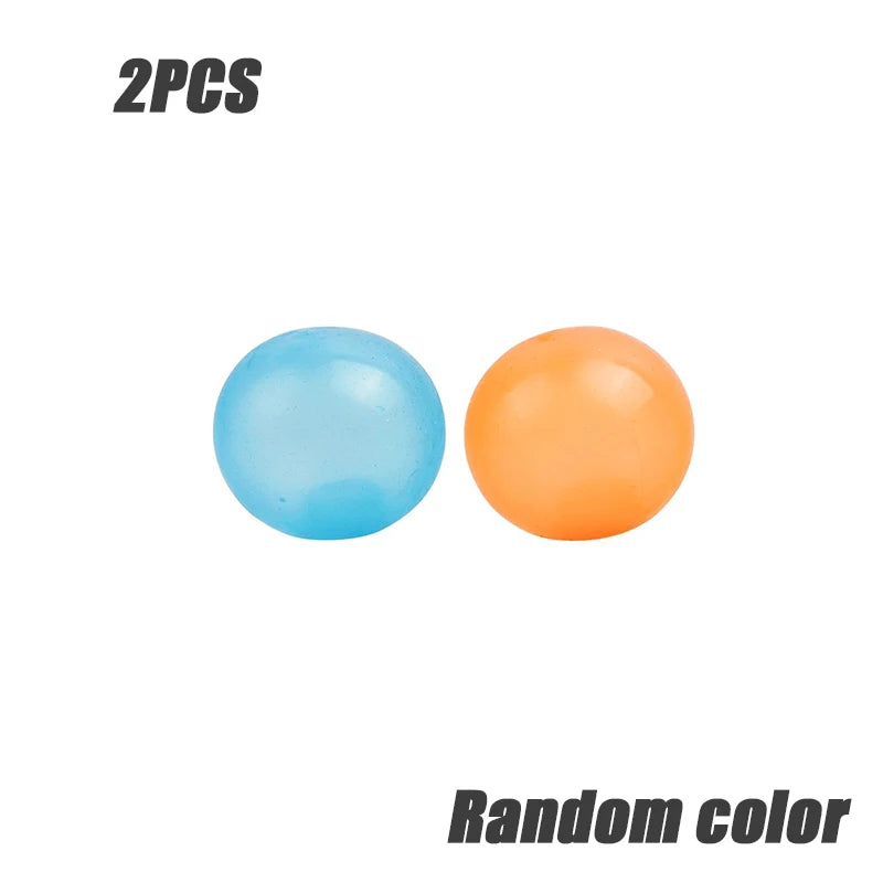 Luminous Wall Target Ball Sucker Sticky Decompression Toy Squeeze Ball Colorful TPR Stress Relief Balls Random Color