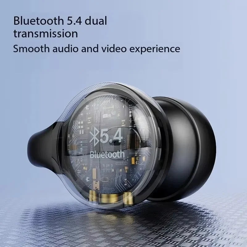New Wireless Headset Mirror-Style Digital Display Soft Silicone Ear Clip Headphones with Noise Reduction and Lossless for Sports
