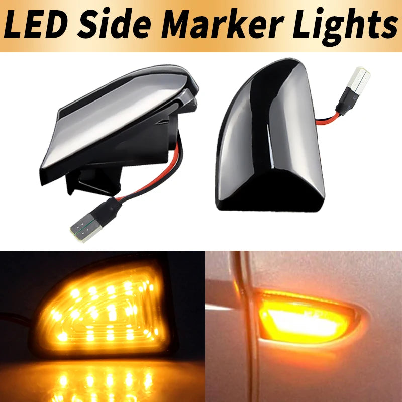 2PCS Canbus For Smart Fortwo W451 Coupe Cabrio 07-15 Clear/Smoked Lens LED Side Marker Lights Turn Signal Lamps Car Accessories