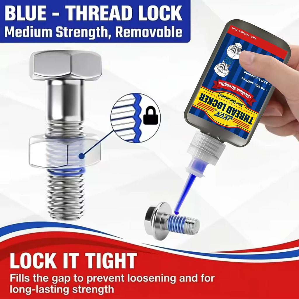 JXVX 243 1-6PCS Threadlocker Medium Strength Anaerobic Adhesive Antiloose Screw Glue Oil Resistant Fastener Sealant 10ml 50ml