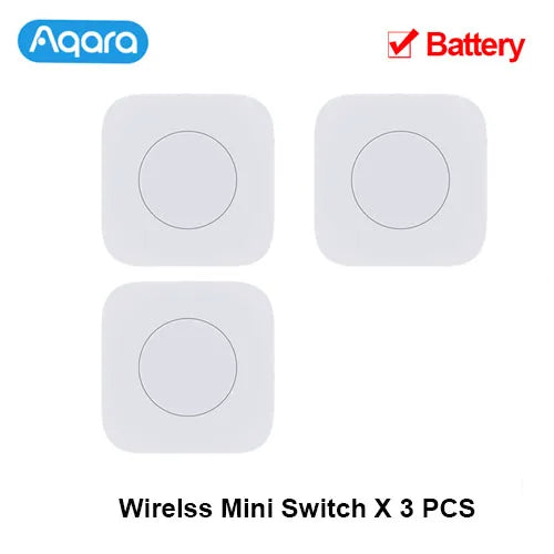 Aqara Wireless Mini Switch Zigbee Connection Versatile 3-way Control Button for Smart Home Devices Compatible For Mi Home APP
