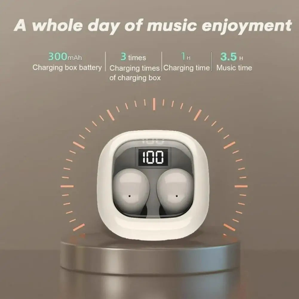 Ultra-Small TWS Wireless Earphones Bluetooth 5.3 Invisible Sport Gaming Headphones HIFI Stereo Noise Reduction Sleep Earbuds