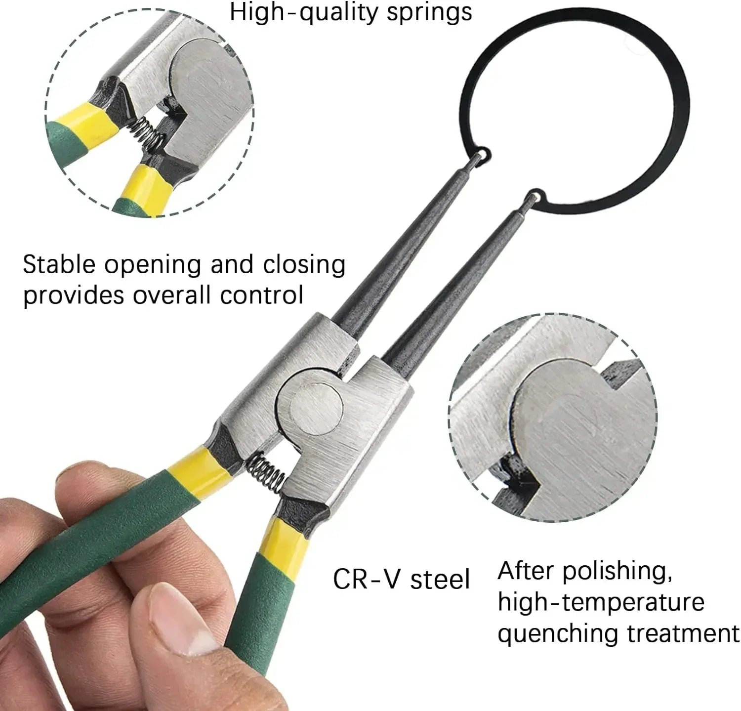 4 PCS Snap Ring Pliers Set With Storage Case 7 Inch Circlip Pliers Kit for Snap Ring Removal Tool Retaining
