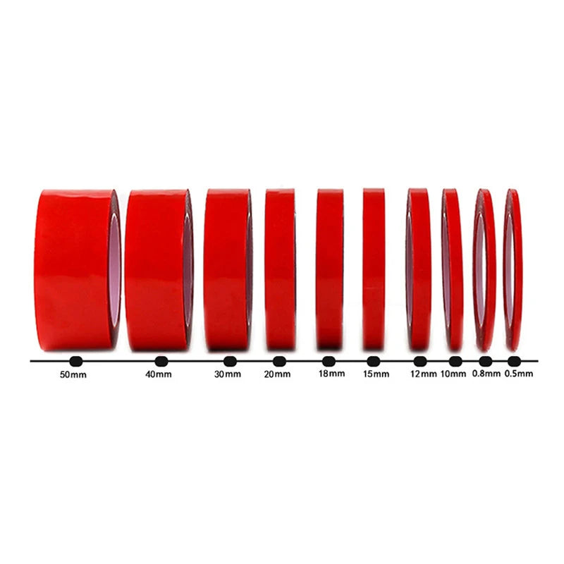 Red Transparent Silicone Double Sided Roll Sticker Tape For Car High Strength No Traces Adhesive Sticker Car Goods
