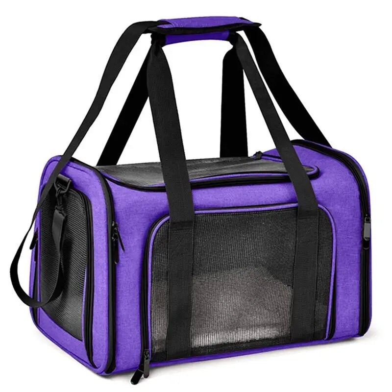ZHAYA Foldable Pet Carrier Backpack Breathable Large Capacity Car Travel Cat Dog Small Portable Anti Shedding Pet Supplies