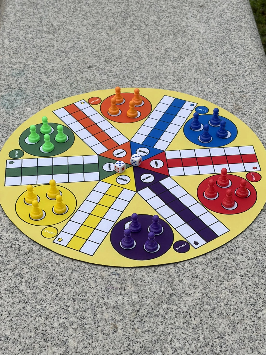 4-6 Person Flying Chess Ludo Board Game Set with Dice Multicolour Counters 35cm Diameter Travel-Friendly Classic Multi-Player Ga
