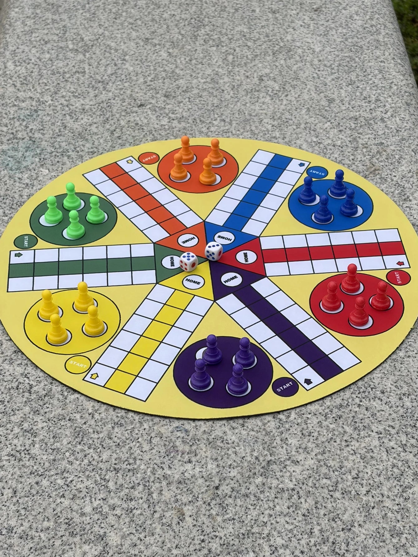 4-6 Person Flying Chess Ludo Board Game Set with Dice Multicolour Counters 35cm Diameter Travel-Friendly Classic Multi-Player Ga