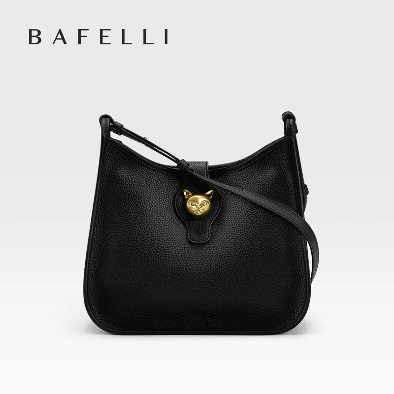 BAFELLI 2026 New Women's Natural Cattle Leather Bucket Bag - Versatile & Chic Shoulder & Crossbody