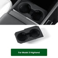 For Tesla Model Y Model 3 Highland Silicone Water Cup Holder Central Control Storage Box Drinks Holder Tray Car Accessories