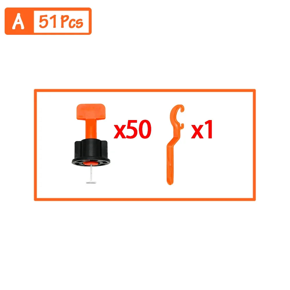 51-402Pcs Floor Tile Leveling System Clips Spacers Porcelain Ceramic Leveler Kit For Tile Laying Wall Fixing Construction Tools