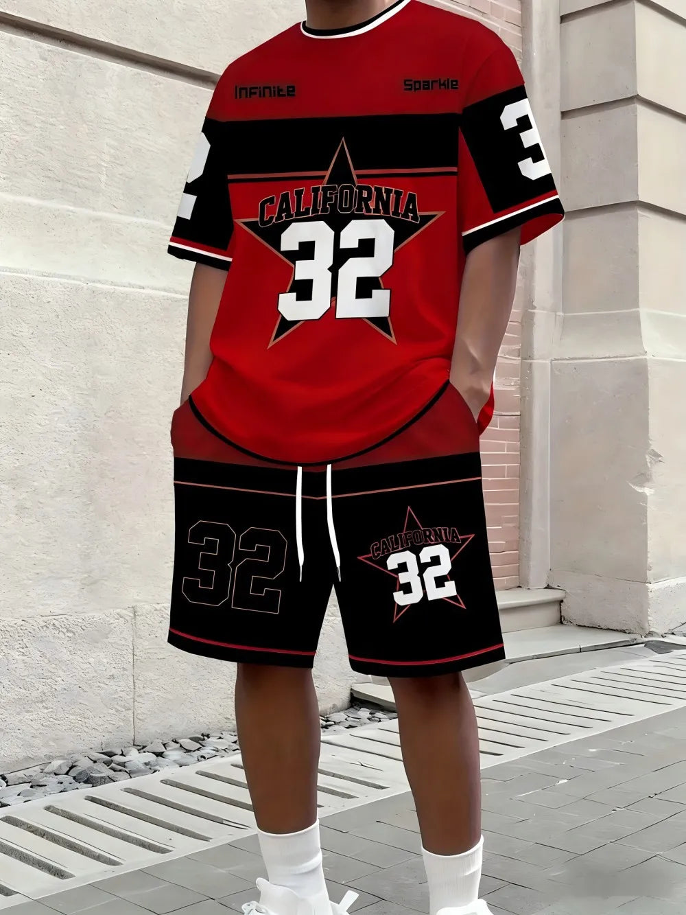 2026 Summer New Men's Short-Sleeved Shorts Set - Street Casual Fashion Comfortable Soft 3D Digital Pattern Printing