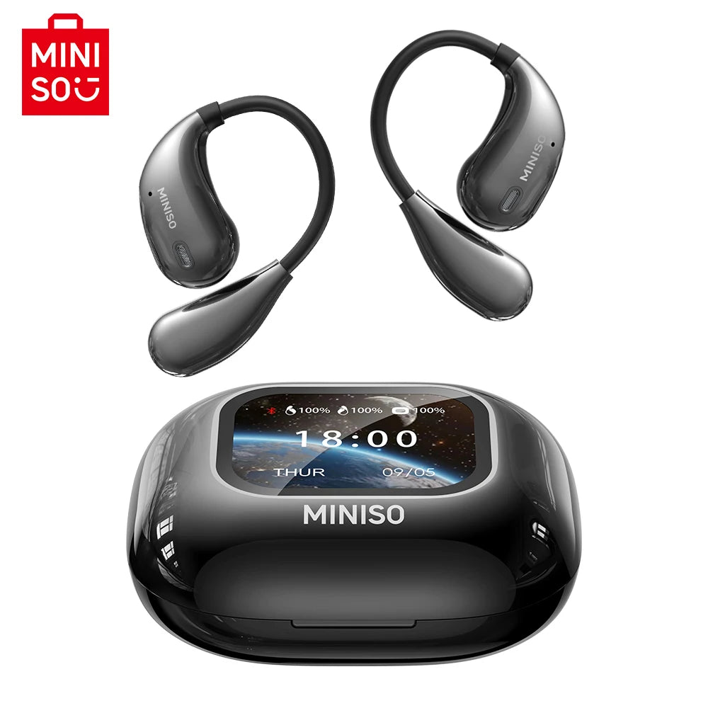 MINISO M95 AI Translator TWS Bluetooth Earphone with Mic Sports Wireless Headphones Long Battery Life Full Color Touch Screen
