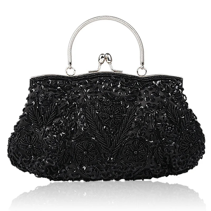 Women Clutch Bags Ladies Beads Evening Bags Wedding Party Bridal Embroidered Handbag Women Solid Retro Small Totes Mini Wallets