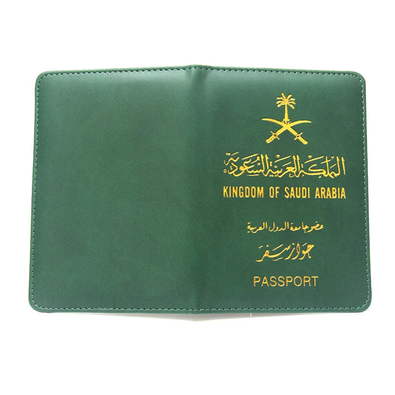 Green Saudi Arabia Passport Cover Case for Passports Thin Lightweight Travel Wallet Travel Document Holder
