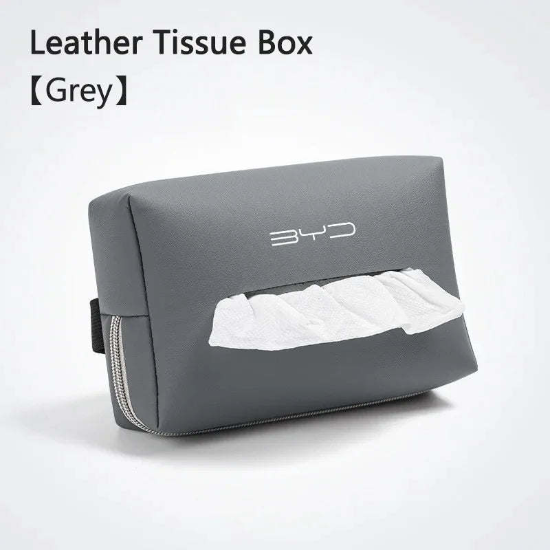 Car PU Leather Tissue Box Gift Set for BYD Seal Dolphin Yuan Plus Seal U Frigate 07 Tang EV Han EV Song Pro Auto Accessories