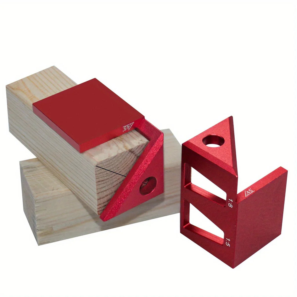 45/90 Degree Center Finder Woodworking Square Dovetail Jig - Multifunctional Marking Gauge, Aluminum Alloy Center Scribe Ruler