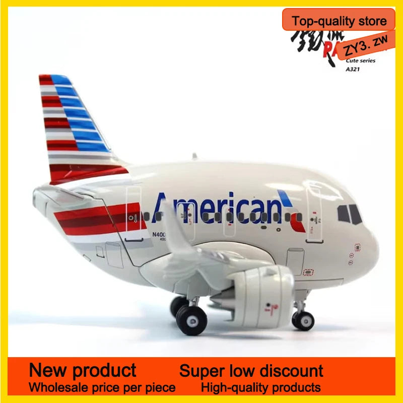 Q-Version Cartoon Airplane All Alloy Airbus American Airlines A321/Delta Air Lines/C919 Aviation Collection Model Airplane
