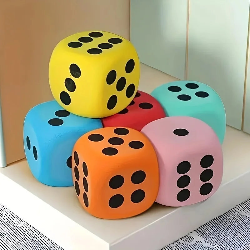 1set 8CM Color Foam Dice Set Multi-Purpose Fun Toy Party and Educational Game Accessories