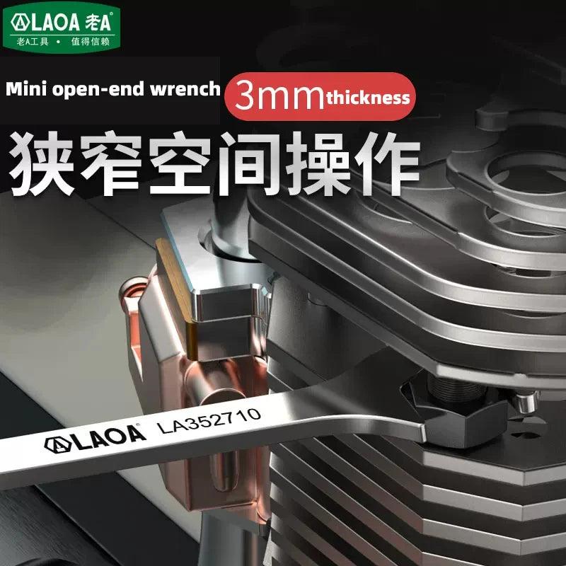 LAOA Mini Double Ended Spanner Open-End Wrench Rool Wrench Can Be Carried with You 5mm-11mm