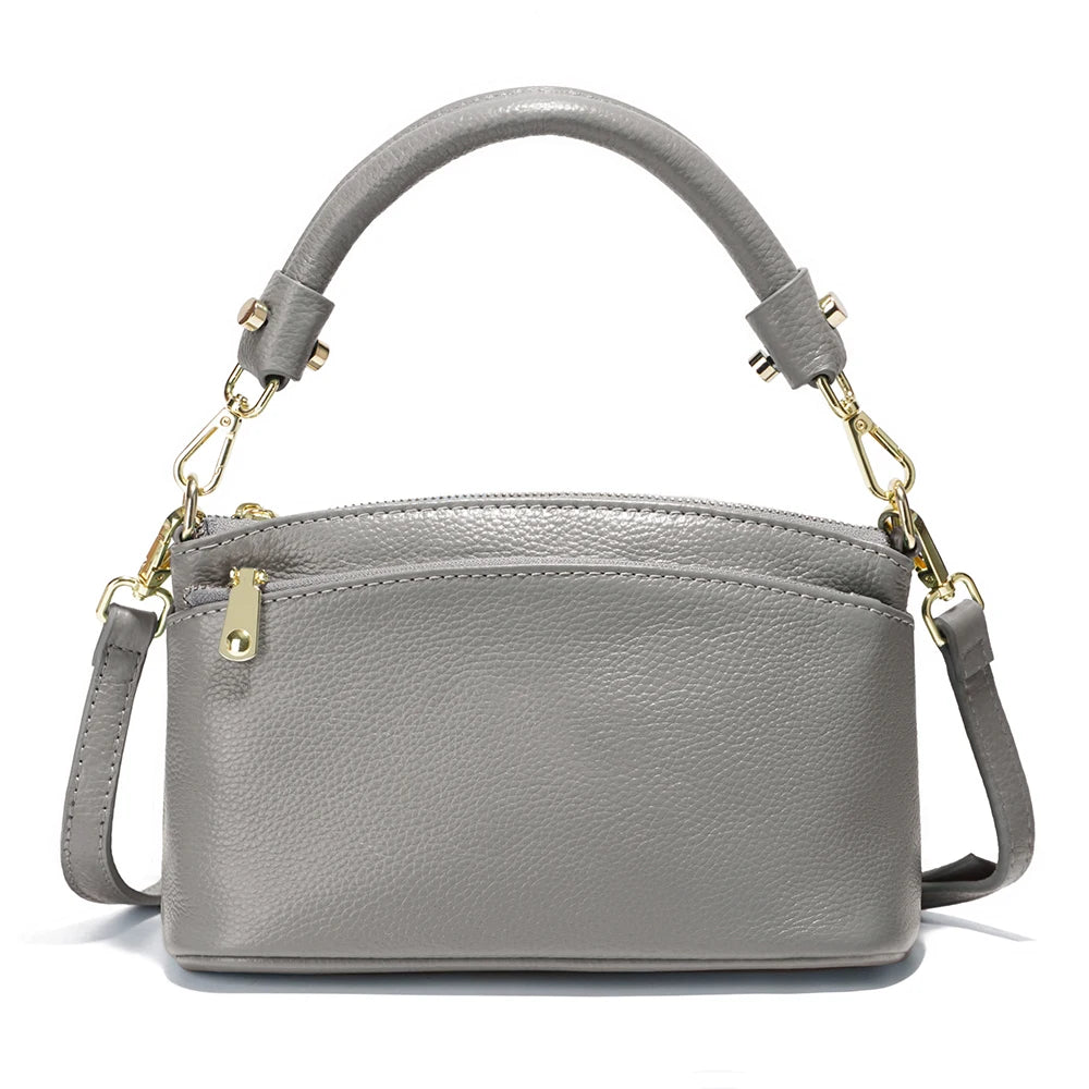 Zency Women Blue Red Bag Soft Genuine Leather Zipper Cowhide Leather Shoulder Bag Ladies Crossbody Small Handbag Satchels Sac