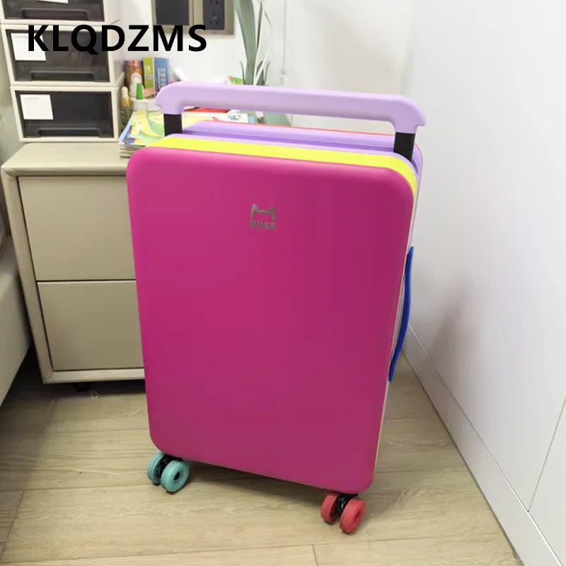 KLQDZMS Suitcase ABS+PC Boarding Box Large Capacity Trolley Case 20"24 Inch Cart Type Travel Bag Universal Wheel Rolling Luggage