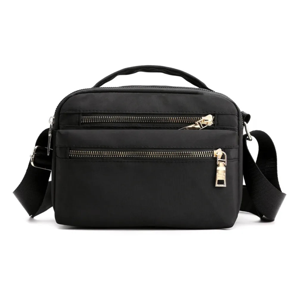 Casual Multi Layer Nylon Crossbody Bag Zipper Canvas Women Backpack Korean Style Waterproof Oxford Shoulder Bag Travel