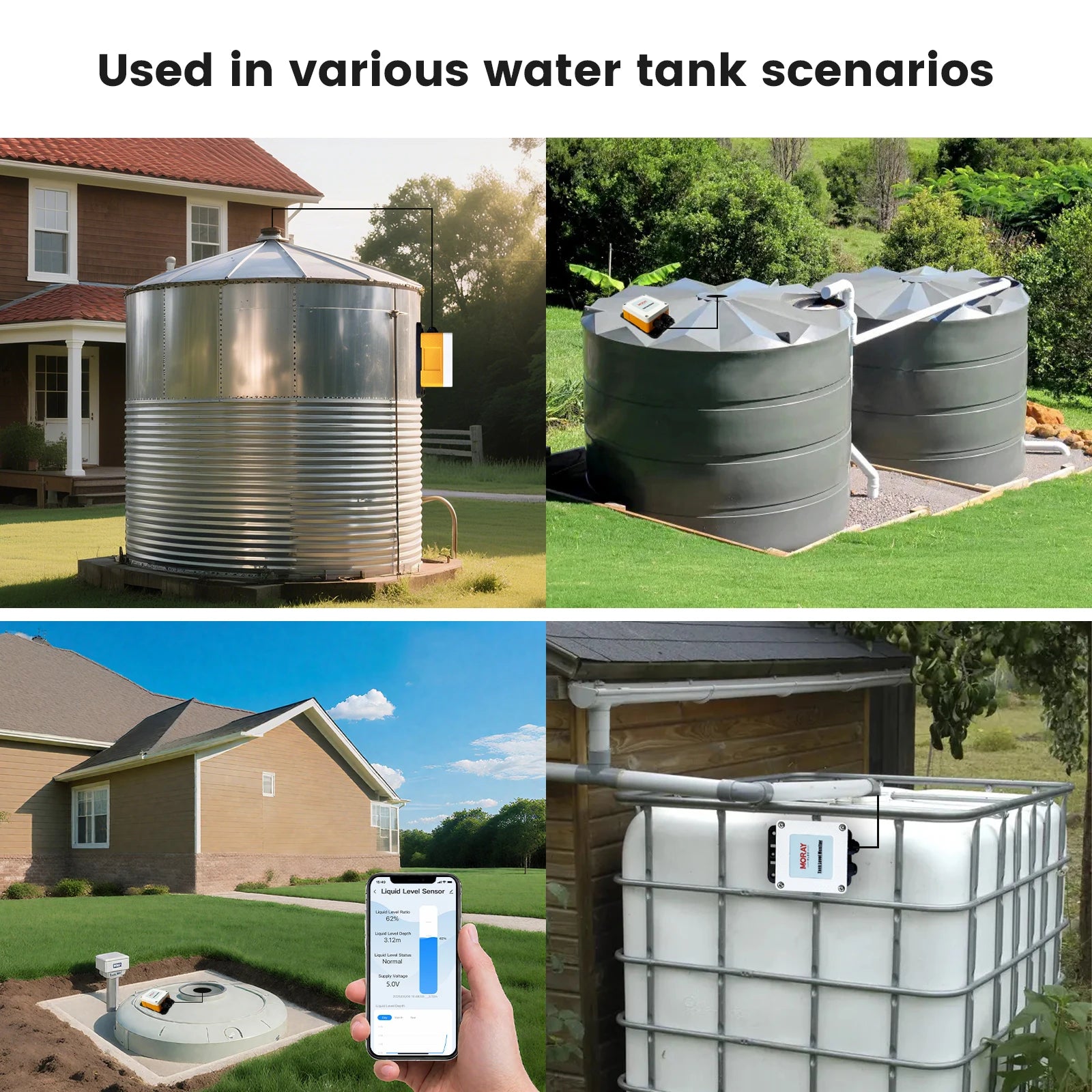 Moray Elec ME202W 10M Factory Price Tuya App High Accuracy Submersible Sensor Intelligent Water Tank Level Sensor Meter