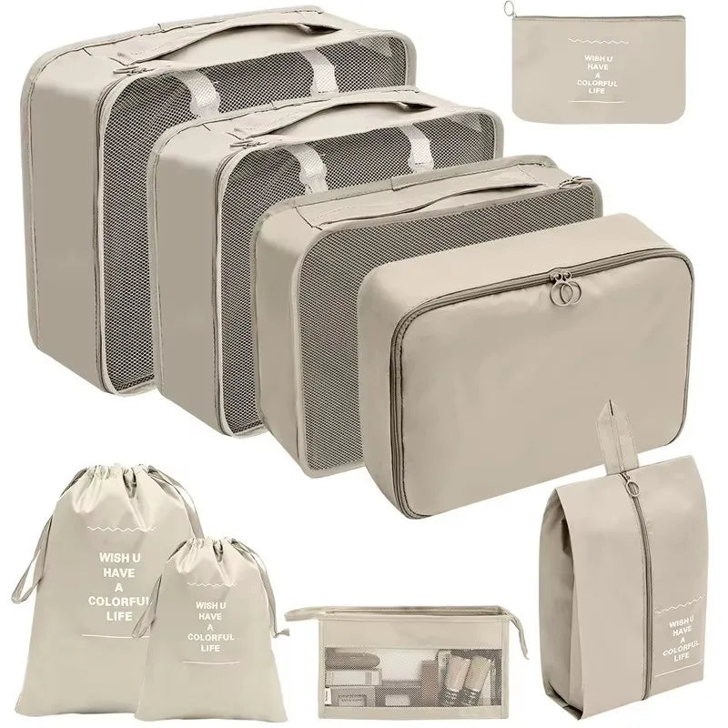 7/8/9/10/11 Pcs Set Travel Organizer Storage Bags Suitcase Packing Cubes Set Cases Portable Luggage Clothes Shoe Tidy Pouch