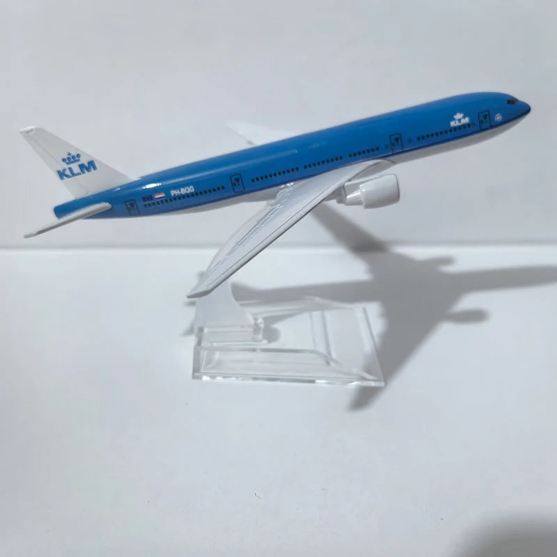 JASON TUTU 16CM KLM Royal Dutch Airlines B777 Aircraft Model Planel Airplane Diecast Metal Planes Collect Gifts ﻿