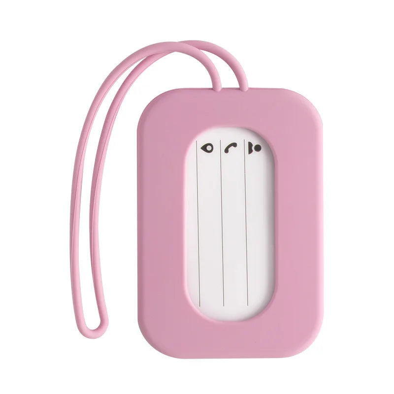 Silicone Travel Luggage Tags Name & ID Card Holder Solid Color Suitcase Label Baggage Boarding Bag Tag Travel Accessories