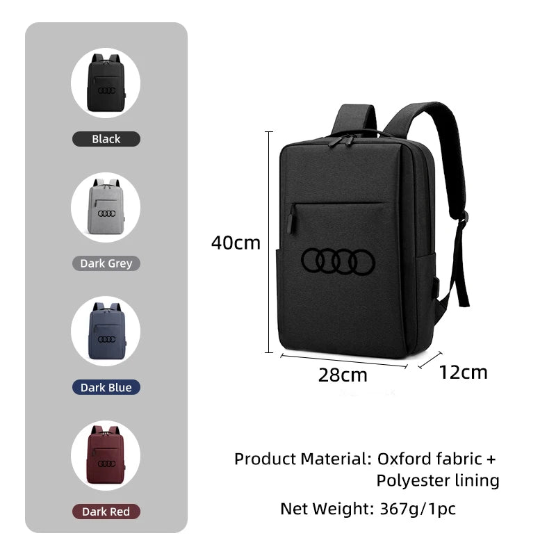 Business Shoulder Work Bag USB Chargring Travel Computer Backpack For Audi Q5 Q7 Q3 A3 A4 A6 A5 A1 S1 S3 S4 RS4 S5 S6 S7 Quattro