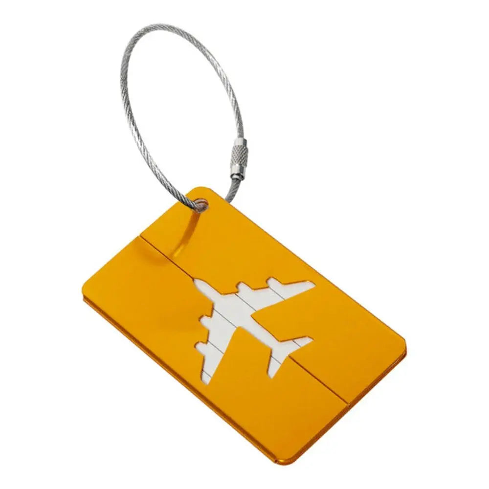 Aluminium Travel Luggage Tags Reusable Suitcase Baggage Labels Holiday Suitcase Labels Travel Bag ID Plane Identifier With Ropes
