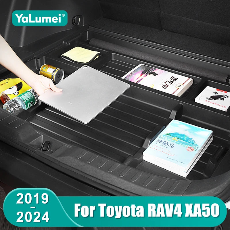 Car Trunk Spare Tire Storage Box Container Pad For Toyota RAV4 XA50 2019 2020 2021 2022 2023 2024 RAV 4 XA 50 Hybrid Accessories