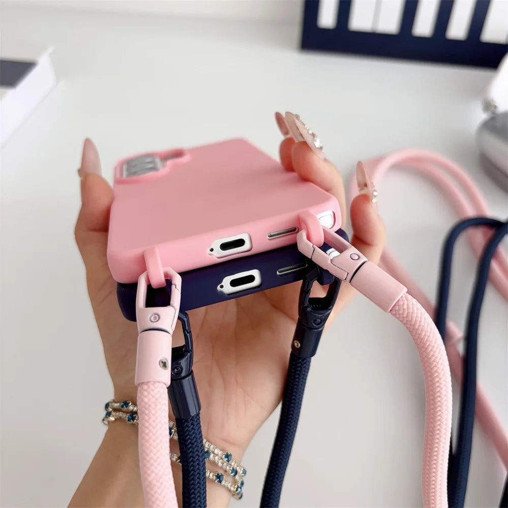 Official Lanyard Case For Samsung Galaxy S26 S25 Edge S24 Ultra S23 S22 S21 Plus S20 FE A16 A06 5G Crossbody Cord Strap Cover