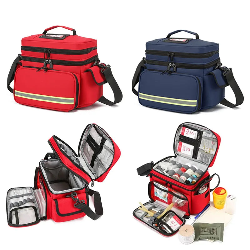 Empty First Aid Medical Bag Outdoor Emergency Rescue Large Capacity Bag Waterproof Reflective Oxford Multi-pocket Travel Bags