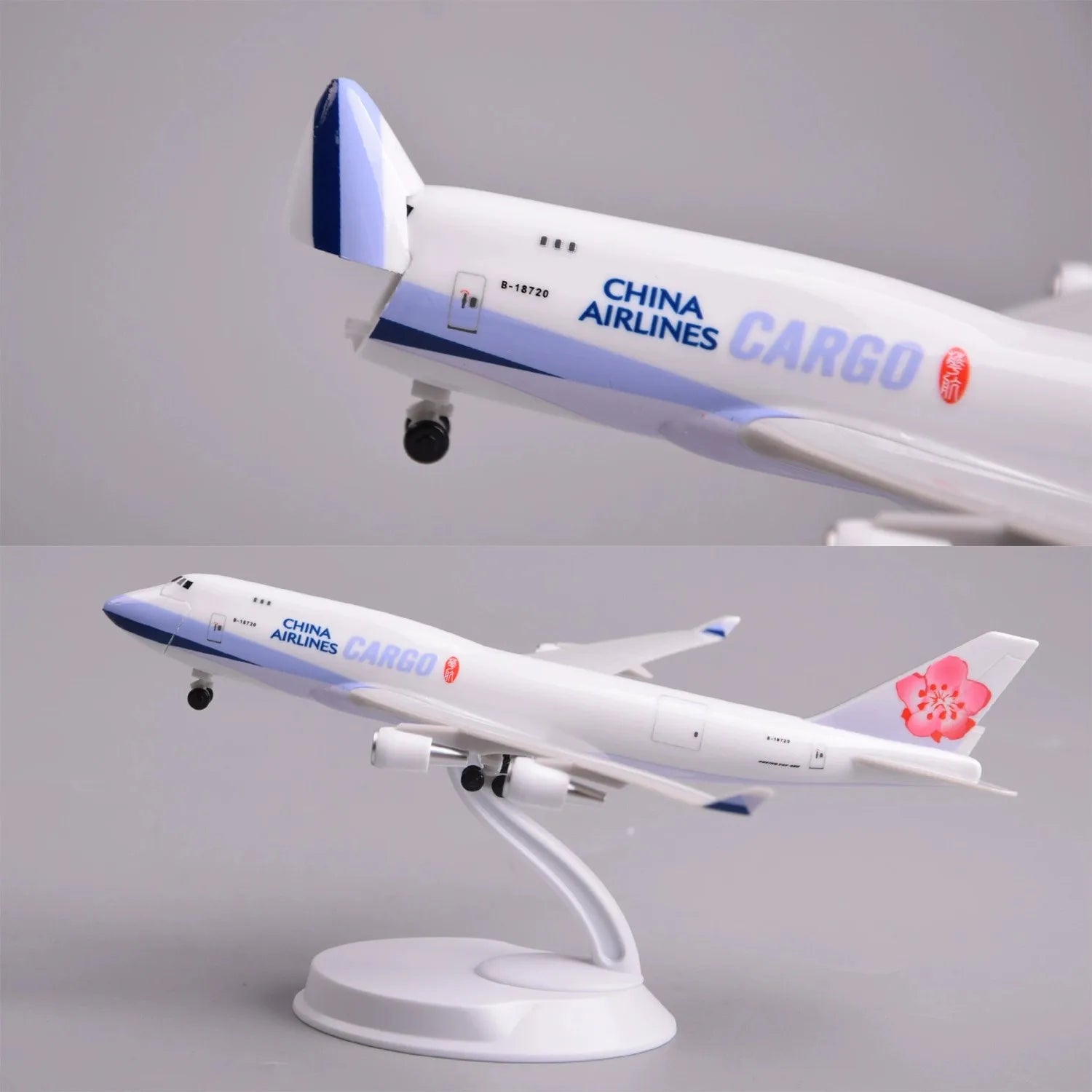 CHINA Cargo B747 Airplane Toy Openable Cargo Door 20CM Scale ABS Model Miniature Airplane Toy Model Souvenir Toy Plane Aviation