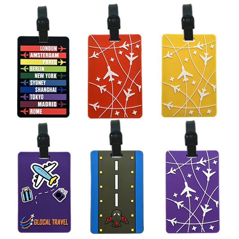 New Letter & Airplane Shaped PVC Luggage Tag – Name ID Baggage Identifier, Compact Travel Accessory