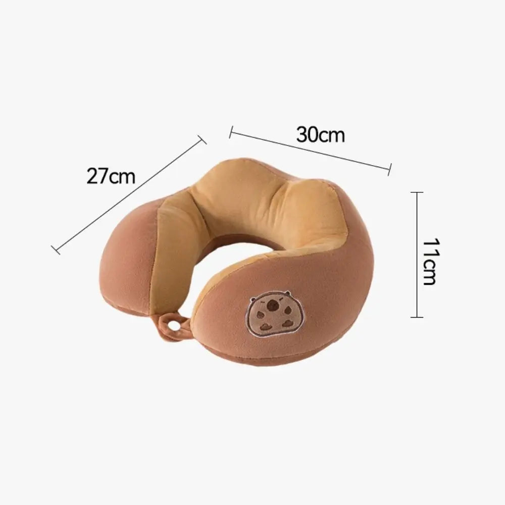 Cartoon U-Shaped Pillow Capybara Neck Pillow Car U-Shaped Neck Support Multifunctional Cervical Pillow