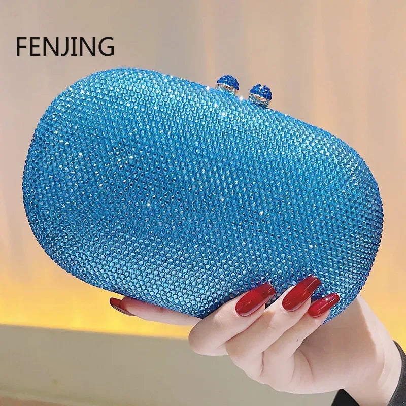 Diamonds Women Clutch Party Wedding Handbag Luxury Crossbody Bags Female Crystal Rhinestone Purse for Gift Prom Dress Chain Bag