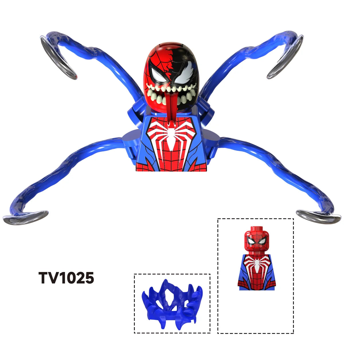 Blind Box Mini Building Blocks TV6203 Figures Big Goblin Spiderman Iron Man Venom Captain Hawk Deadpool Armor Christmas Gift Toy