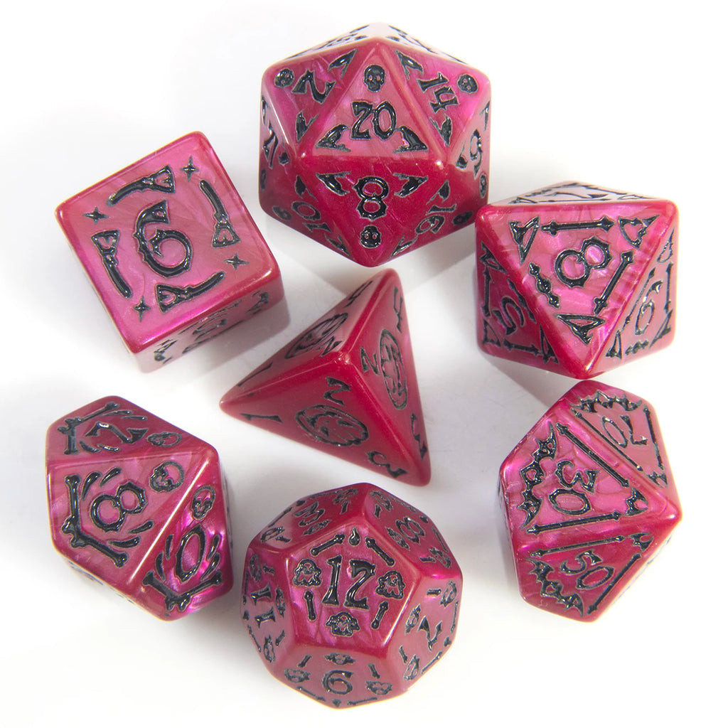 DND Dice Set 7pcs Halloween Pattern Polyhedral Dice Set for D&D RPGs Role Playing Table Games
