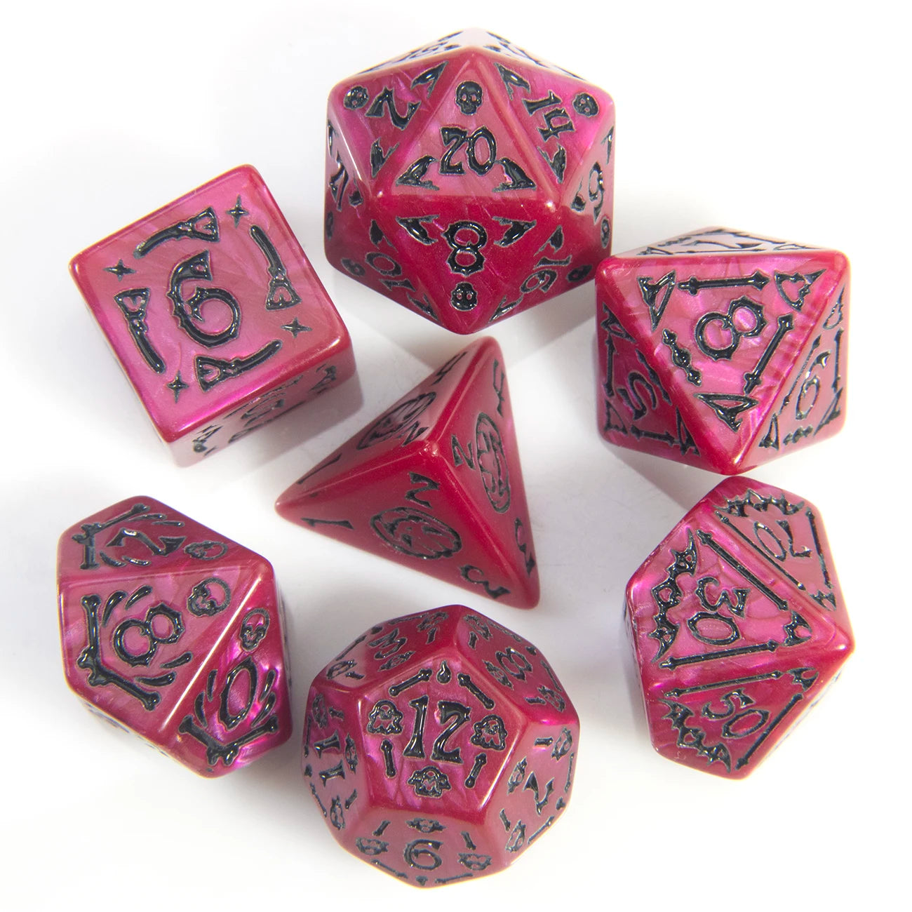 DND Dice Set 7pcs Halloween Pattern Polyhedral Dice Set for D&D RPGs Role Playing Table Games
