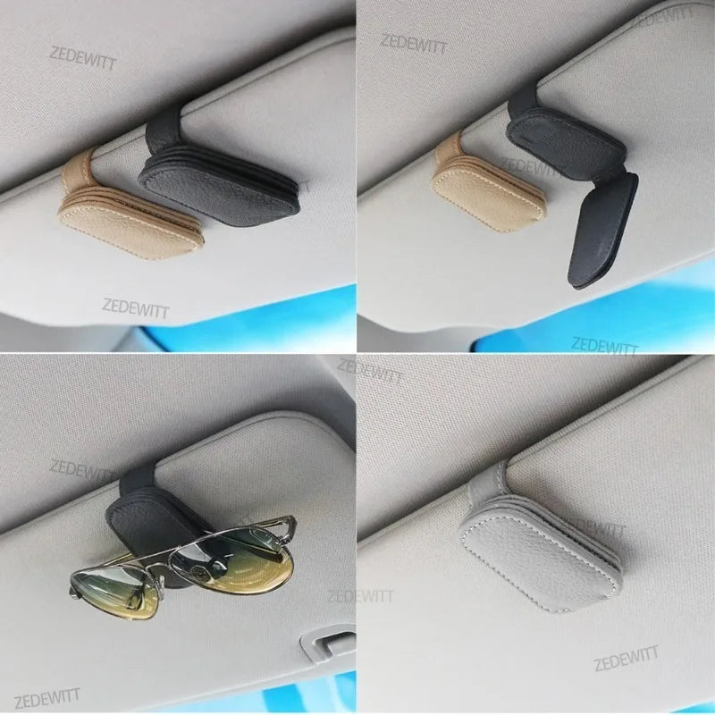 Car Sunglasses Clip Space Saver Universal Card Ticket Holder Stand Fastener Pen Case Glasses Sun Visor Car Interior Accessories