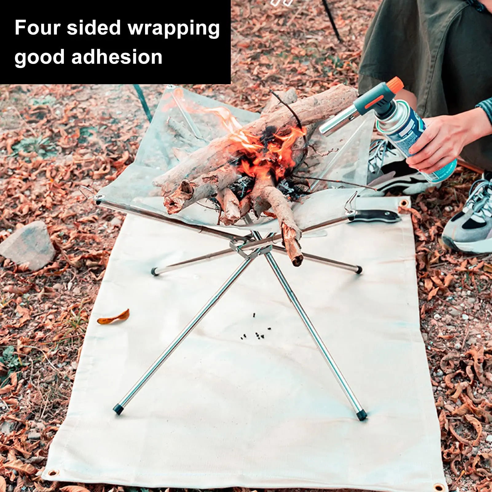 Outdoor Fireproof Cloth Heat Resistant Fabric Fiberglass Mat with Storage Bag for Camping Grill Picnic Barbecue Flame Protector