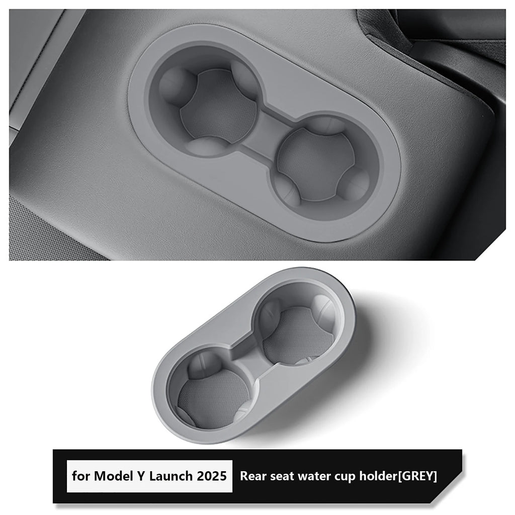for Tesla Model Y Juniper/Launch 2025 Car Cup Holder The Second Row Water Cup Holder Drinks Storage Case Interior Accessories