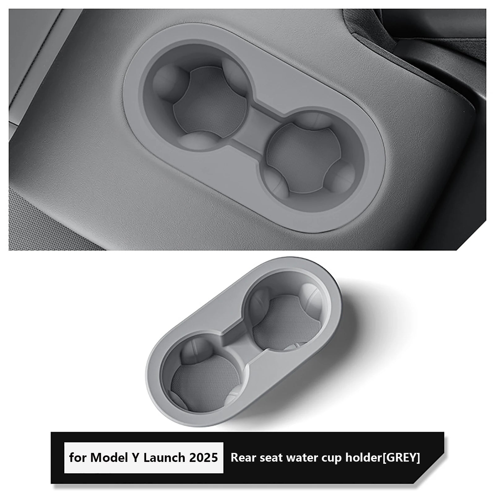 for Tesla Model Y Juniper/Launch 2025 Car Cup Holder The Second Row Water Cup Holder Drinks Storage Case Interior Accessories