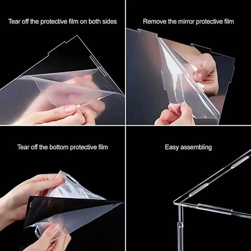 Acrylic Display Cabinets for Collections, Assembled Clear Acrylic Boxes for Protect Action Figures, Organizing Model,Dolls
