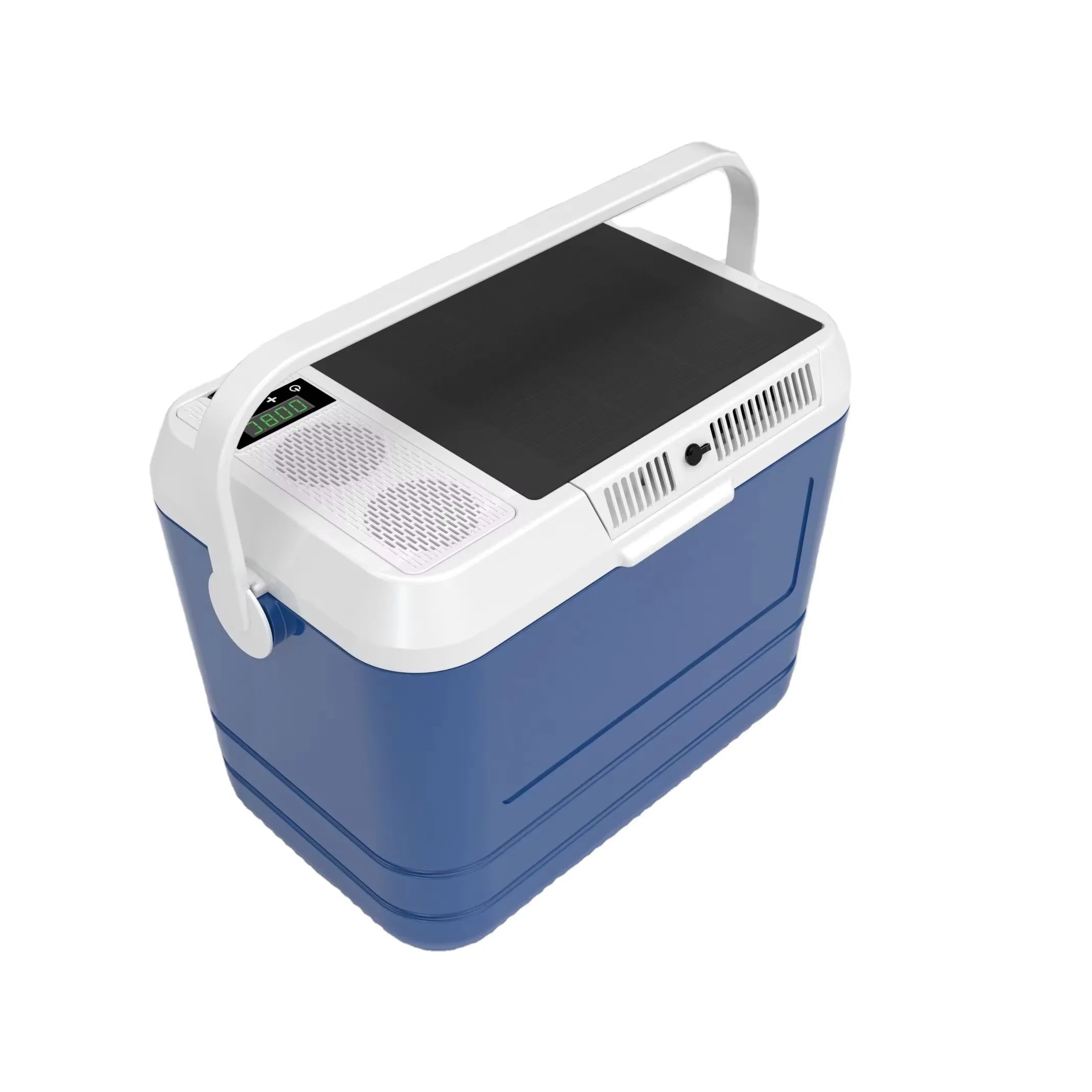 Portable Solar Cooler for Bluetooth Music Speaker Cooler Box Modern 22L Insulated Car Fridge Powerbank for Beach Outdoor Camping